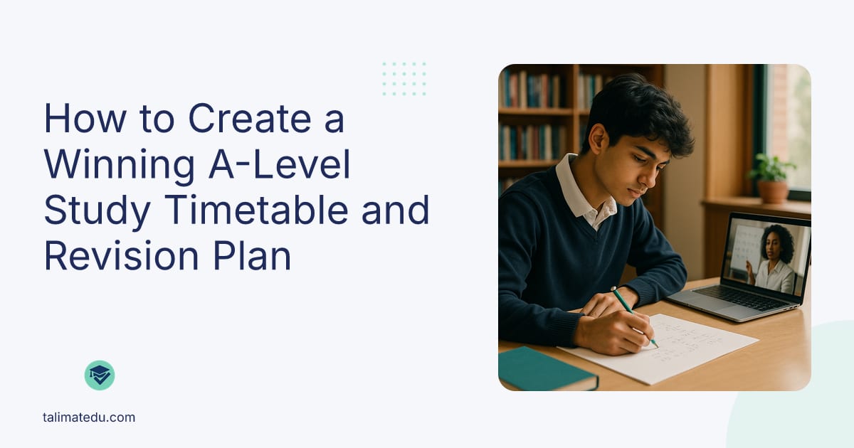 How to Create a Winning A-Level Study Timetable and Revision Plan