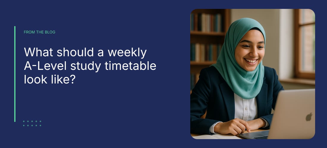What should a weekly A-Level study timetable look like?