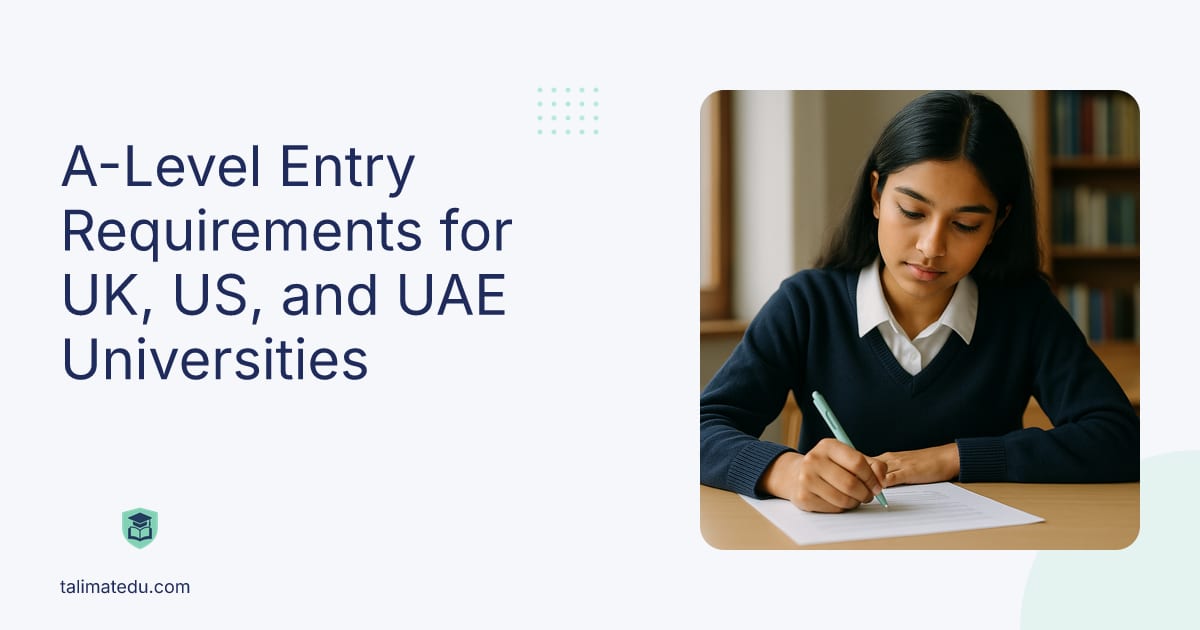 A-Level Entry Requirements for UK, US, and UAE Universities