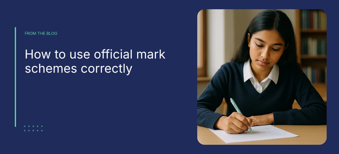 How to use official mark schemes correctly