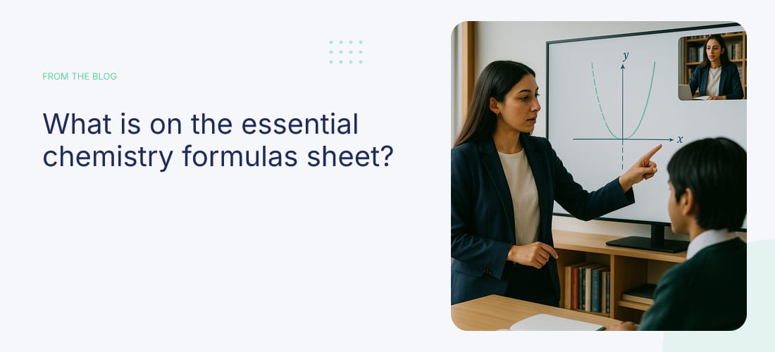 What is on the essential chemistry formulas sheet?