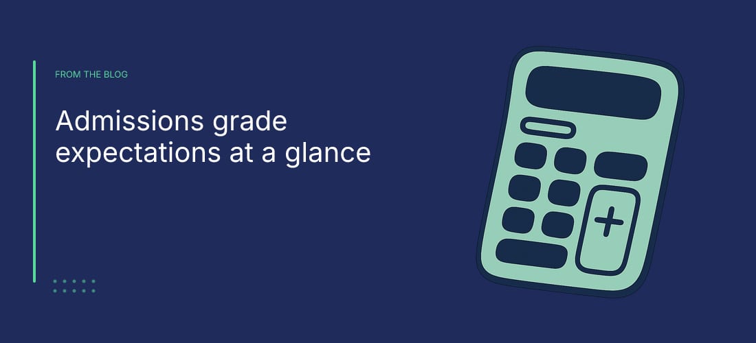 Admissions grade expectations at a glance