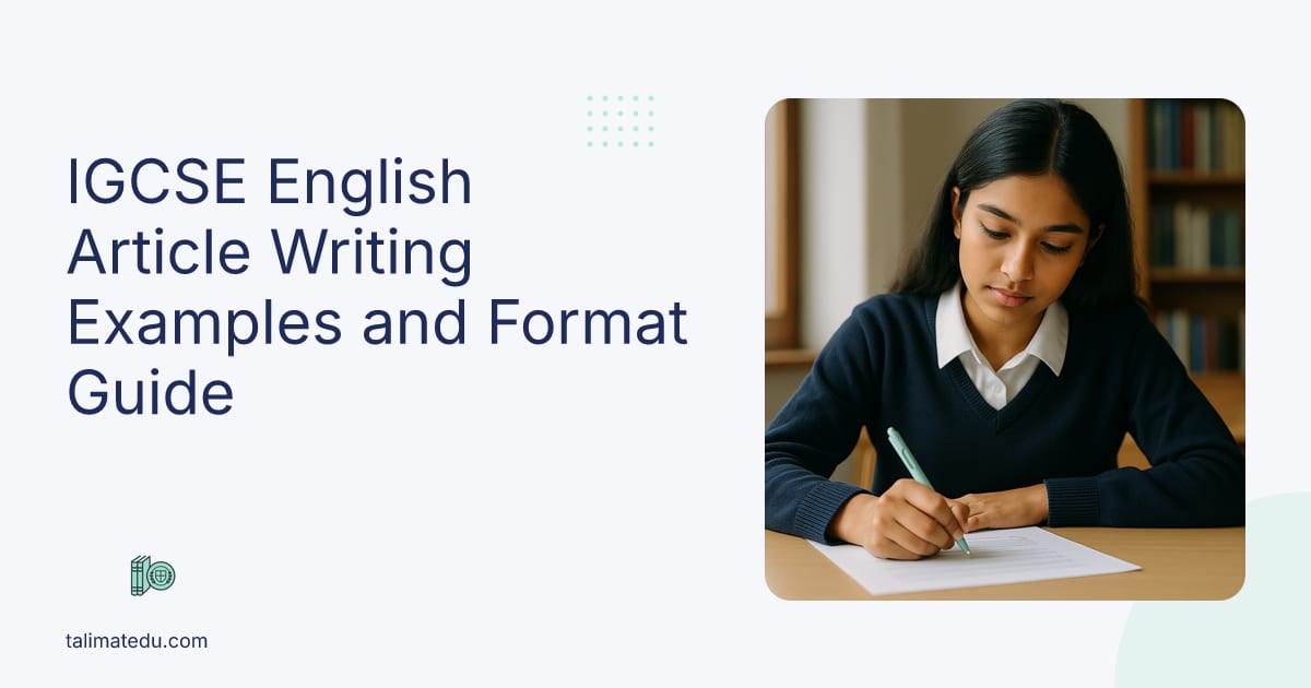 IGCSE English Article Writing Examples and Format Guide