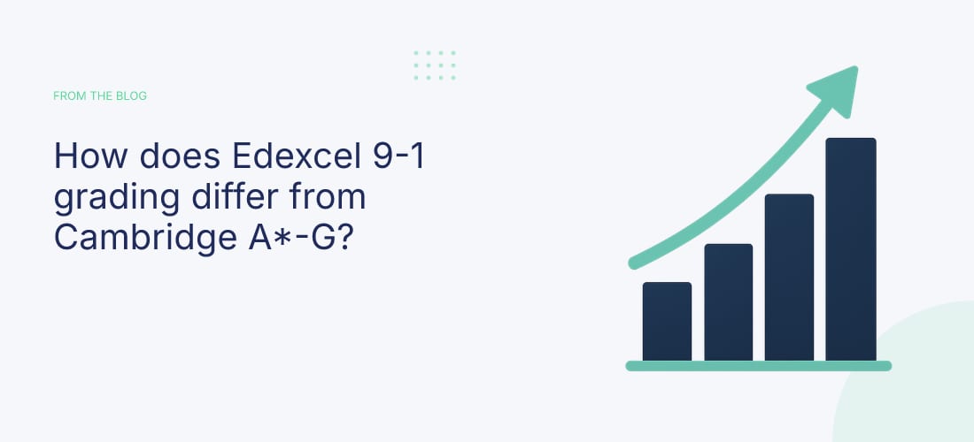 How does Edexcel 9-1 grading differ from Cambridge A*-G?